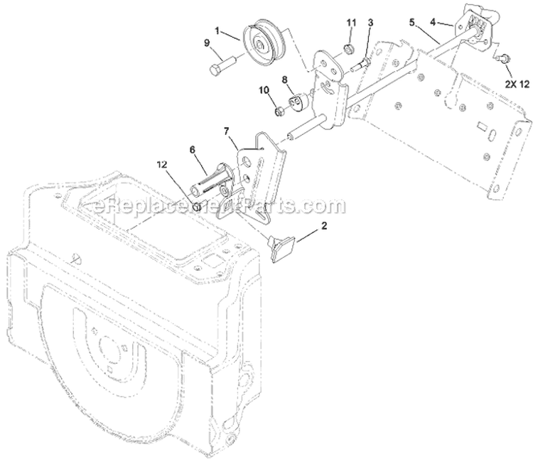 Impeller Drive Diagram and Parts List for 37772 313000001-313999999 - 2013 Toro Snow Blower