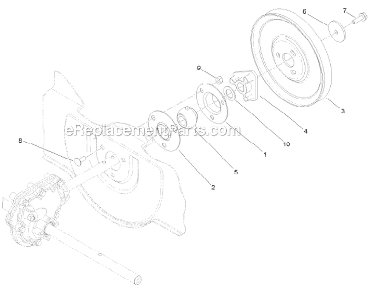 Impeller Diagram and Parts List for 37772 313000001-313999999 - 2013 Toro Snow Blower