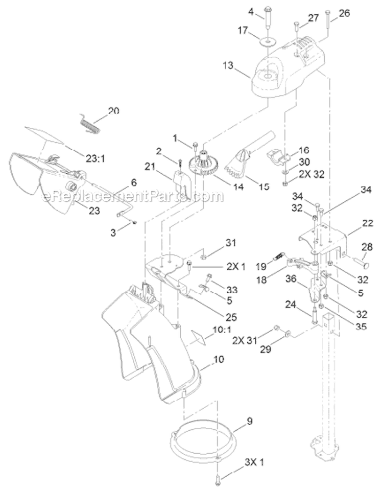 Chute Diagram and Parts List for 37772 313000001-313999999 - 2013 Toro Snow Blower