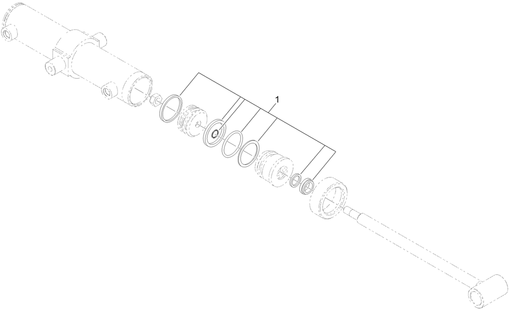 Hydraulic Cylinder Assembly No. 117-6441 Diagram and Parts List for 23208G 410480000 - 412599999 Toro Stump Grinder