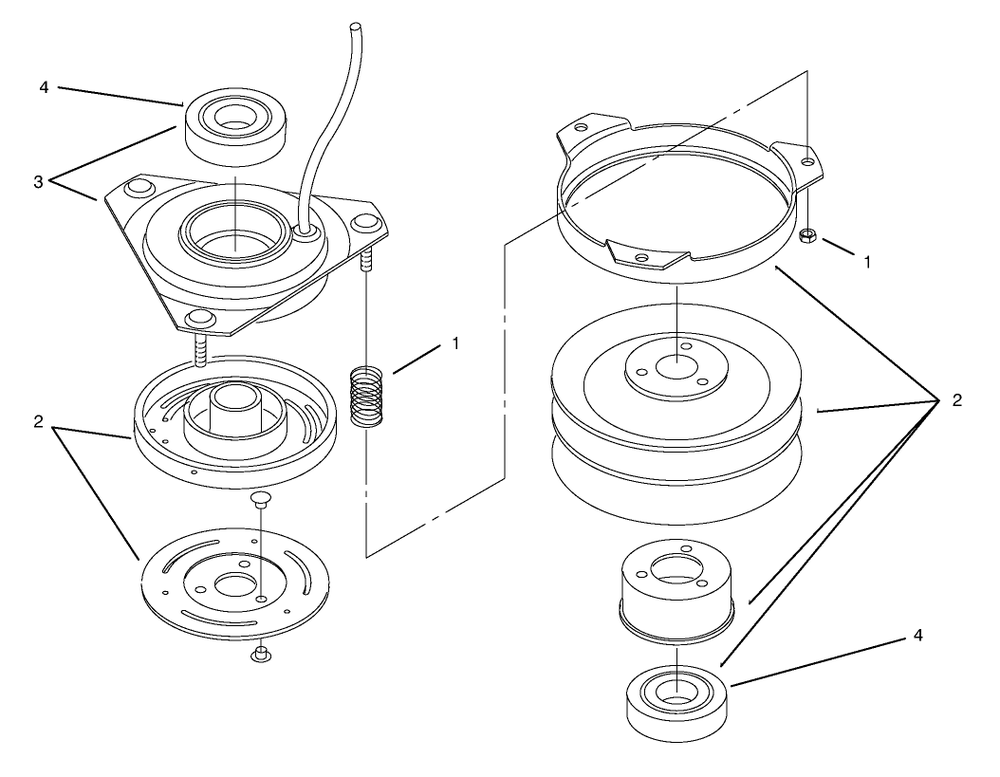 Clutch 94-2514 Diagram and Parts List for 72045 8900001 - 8900399 Toro Lawn Tractor
