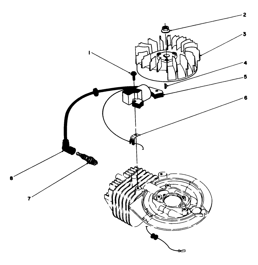 Flywheel & Magneto Assembly Diagram and Parts List for 20745C 6000001 - 6999999 Toro Lawn Mower