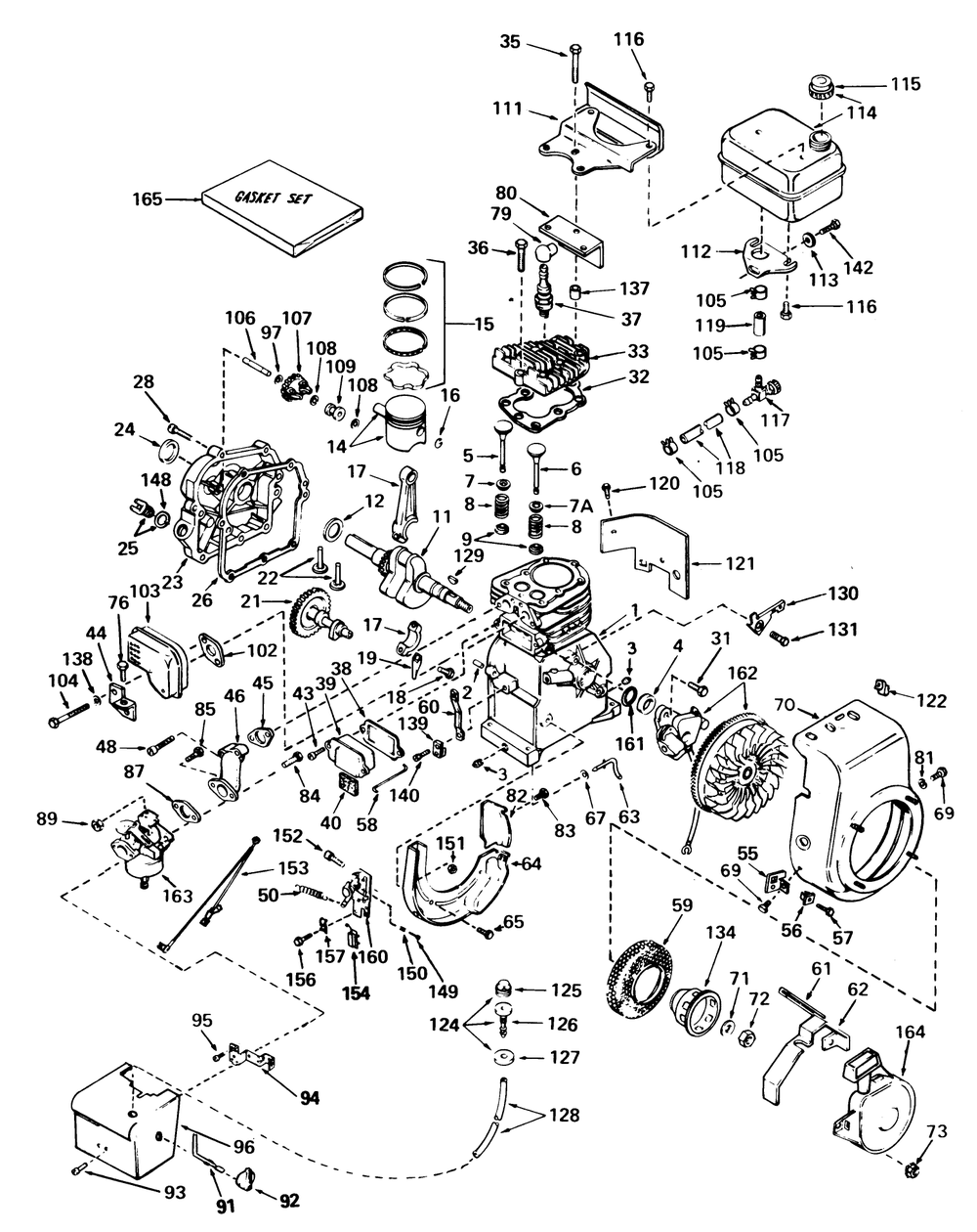 Engine, Tecumseh Model No. Hs50-67074c Diagram and Parts List for 38045 0000001 - 0999999 Toro Snow Blower