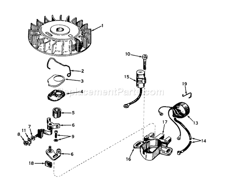 Magneto Diagram and Parts List for 38014 8000001-8999999 - 1978 Toro Snow Blower