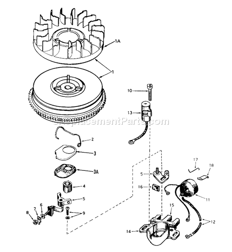 Magneto Diagram and Parts List for 38015 0000001-0999999 - 1980 Toro Snow Blower