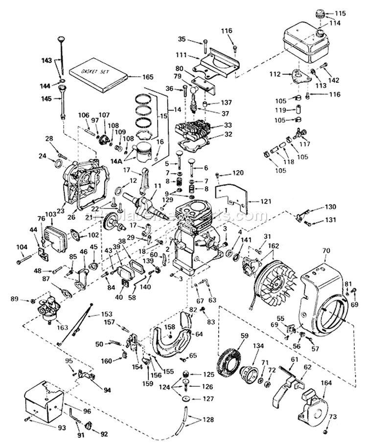 Engine Diagram and Parts List for 38015 2000001-2999999 - 1982 Toro Snow Blower