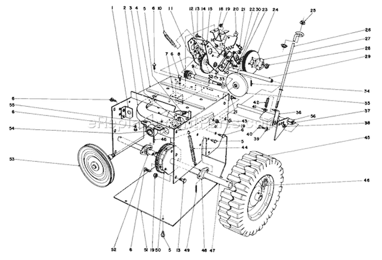Traction Assembly Diagram and Parts List for 38015 2000001-2999999 - 1982 Toro Snow Blower