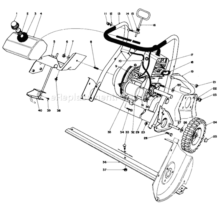 Page C Diagram and Parts List for 38020 8000001-8999999 - 1978 Toro Snow Blower