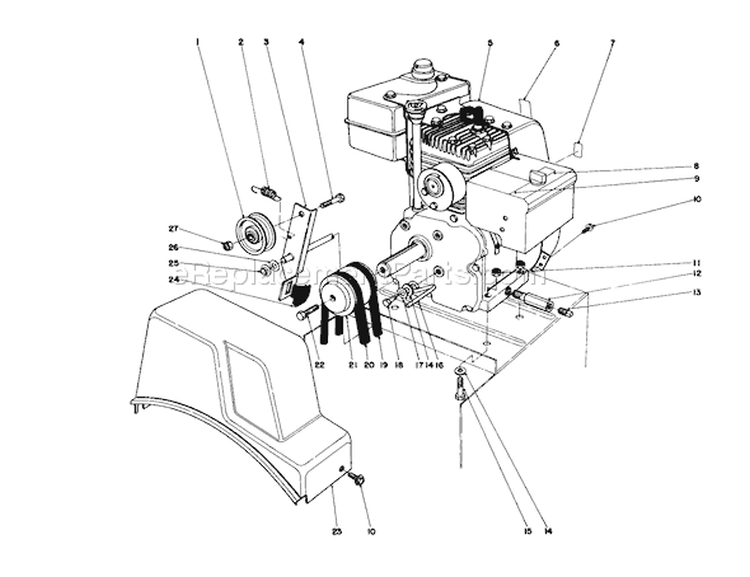 Page D Diagram and Parts List for 38035 4000001-4999999 - 1984 Toro Snow Blower