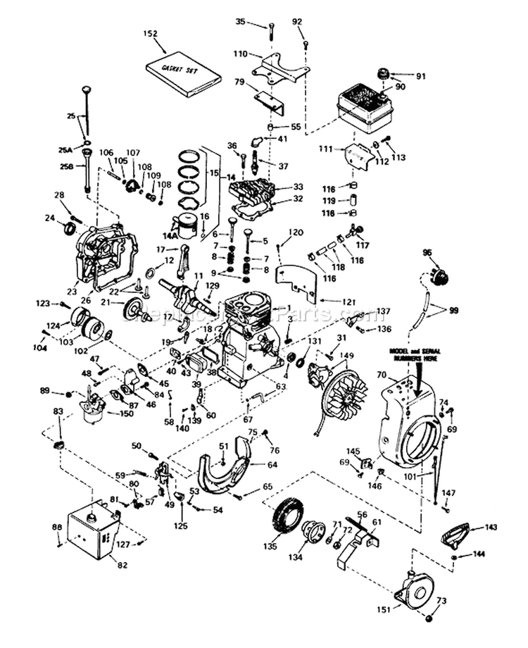 Page E Diagram and Parts List for 38035 5000001-5999999 - 1985 Toro Snow Blower