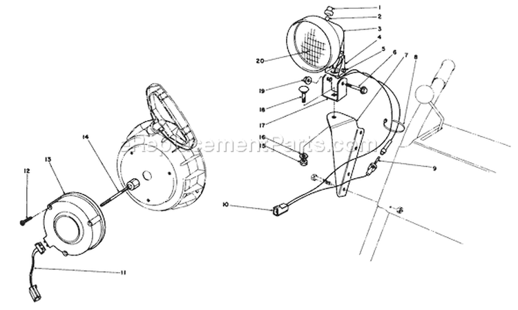 Page H Diagram and Parts List for 38035 8000001-8999999 - 1988 Toro Snow Blower