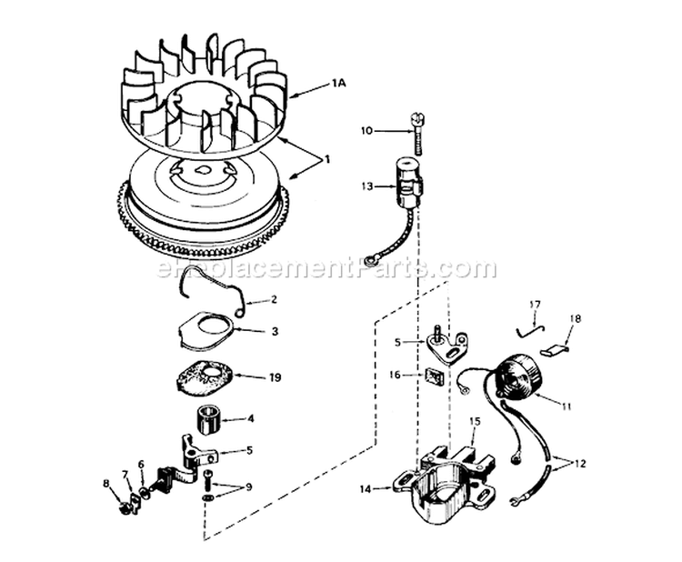 Magneto Diagram and Parts List for 38045 1000001-1999999 - 1981 Toro Snow Blower