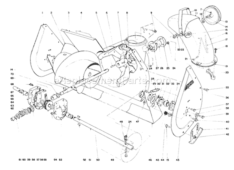 Page A Diagram and Parts List for 38040 3000001-3999999 - 1983 Toro Snow Blower