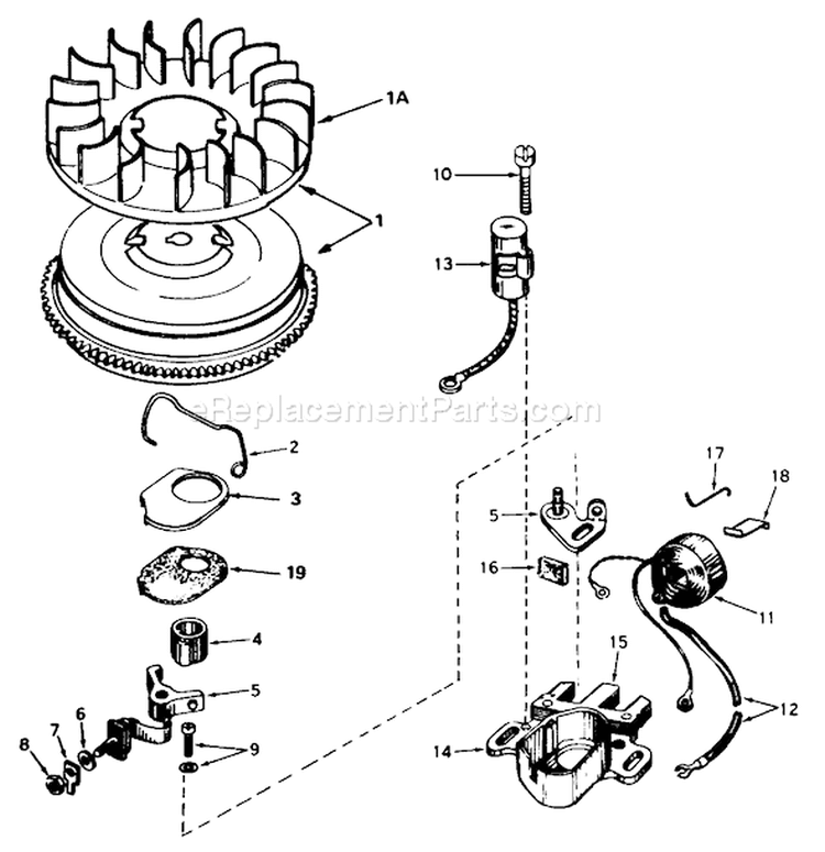 Magneto Diagram and Parts List for 38050 4000001-4999999 - 1984 Toro Snow Blower