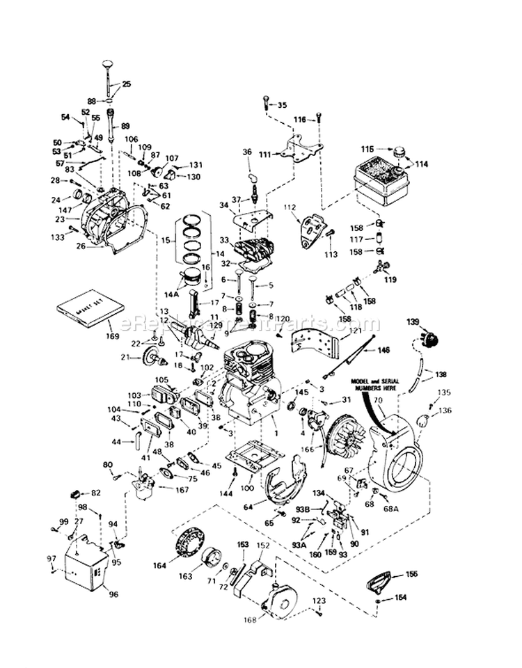 Page E Diagram and Parts List for 38040 5000001-5999999 - 1985 Toro Snow Blower