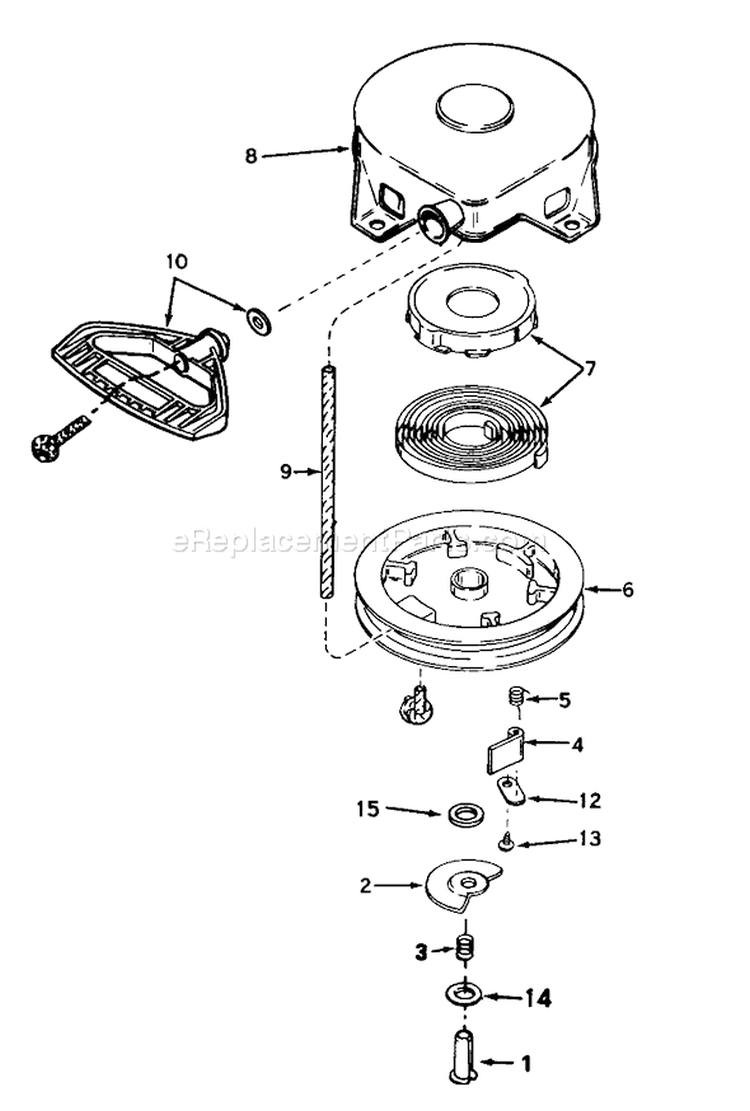 Rewind Starter Diagram and Parts List for 38050 7000001-7999999 - 1987 Toro Snow Blower