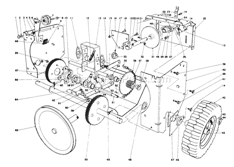 Page O Diagram and Parts List for 38040 8000001-8999999 - 1978 Toro Snow Blower