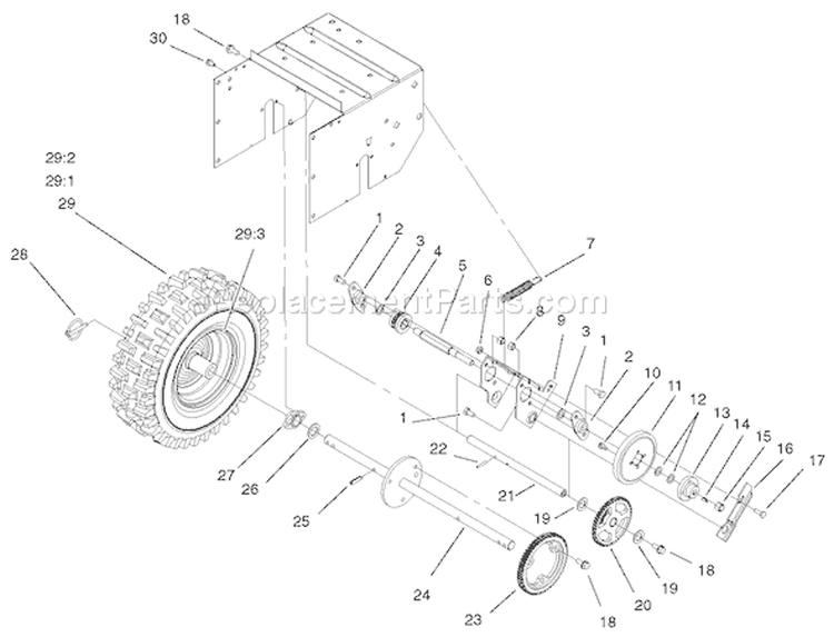 Page K Diagram and Parts List for 38051 000000001-000999999 - 2000 Toro Snow Blower