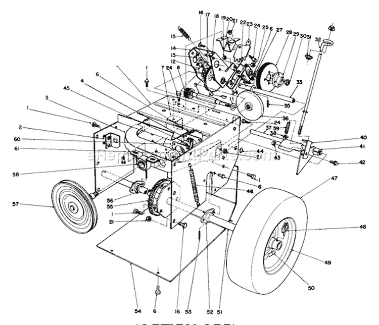 Traction Assembly Diagram and Parts List for 38052 2000001-2999999 - 1992 Toro Snow Blower