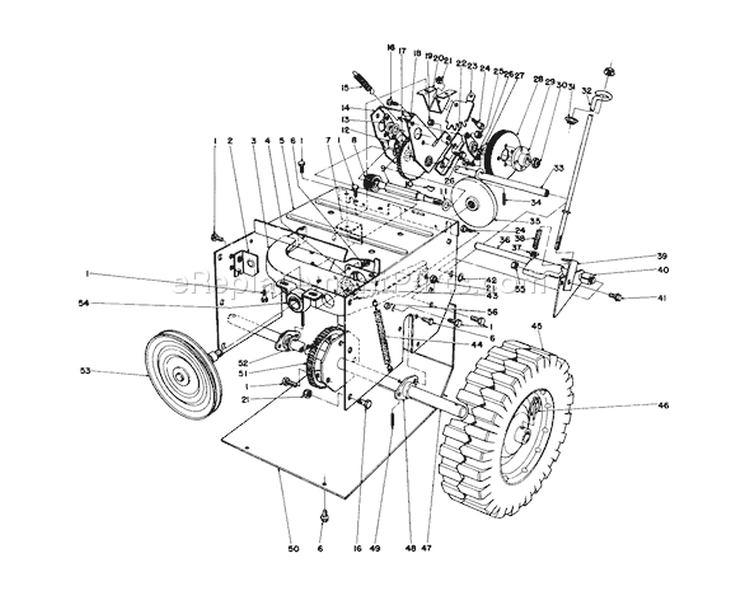 Traction Assembly Diagram and Parts List for 38052 5000001-5999999 - 1985 Toro Snow Blower