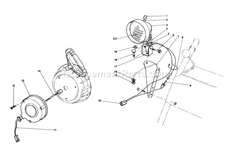 Light Kit Diagram and Parts List for 38052 6000001-6999999 - 1986 Toro Snow Blower