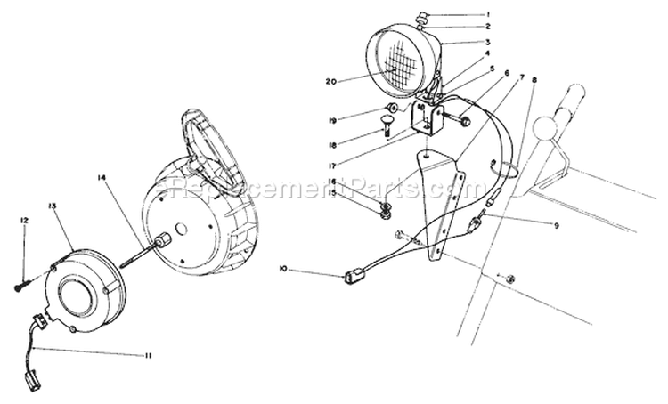 Light Kit Diagram and Parts List for 38052 8000001-8999999 - 1988 Toro Snow Blower
