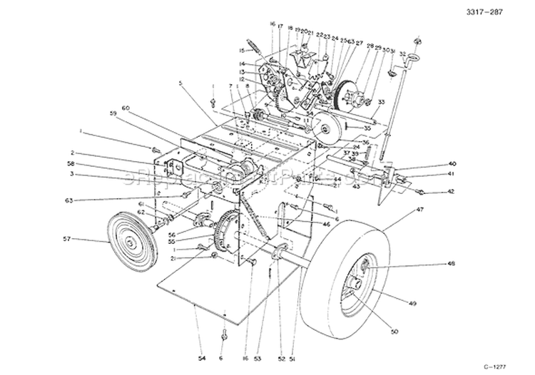 Traction Assembly Diagram and Parts List for 38054 5900001-5999999 - 1995 Toro Snow Blower