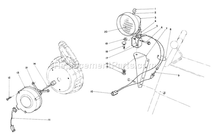 Light Kit Diagram and Parts List for 38056C 8000001-8999999 - 1988 Toro Snow Blower