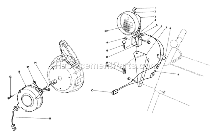 Light Kit Diagram and Parts List for 38056 1000001-1999999 - 1991 Toro Snow Blower