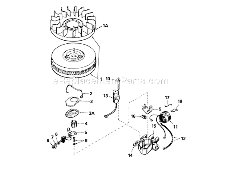 Magneto Diagram and Parts List for 38056 4000001-4999999 - 1984 Toro Snow Blower