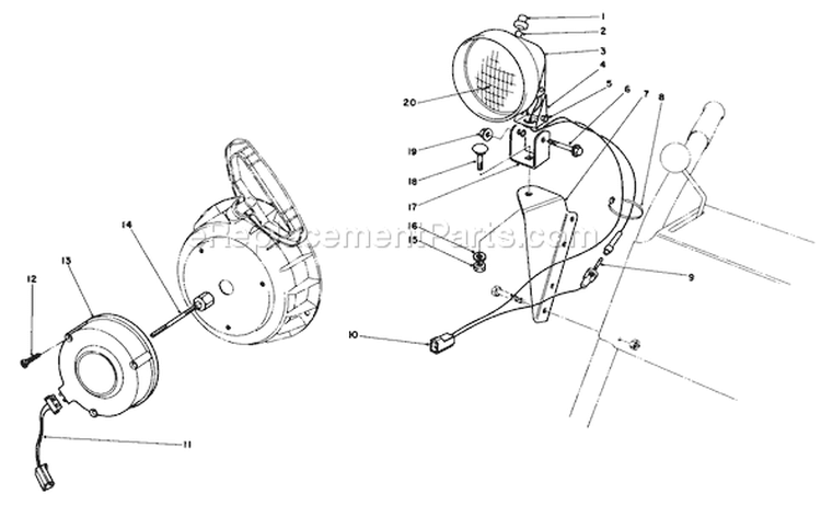 Light Kit Diagram and Parts List for 38056 6000001-6999999 - 1986 Toro Snow Blower