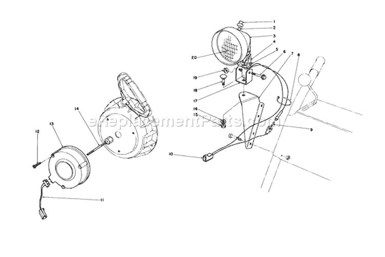 Light Kit Diagram and Parts List for 38056 7000001-7999999 - 1987 Toro Snow Blower