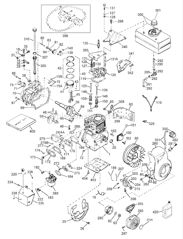 Page E Diagram and Parts List for 38063 8900001-8999999 - 1998 Toro Snow Blower