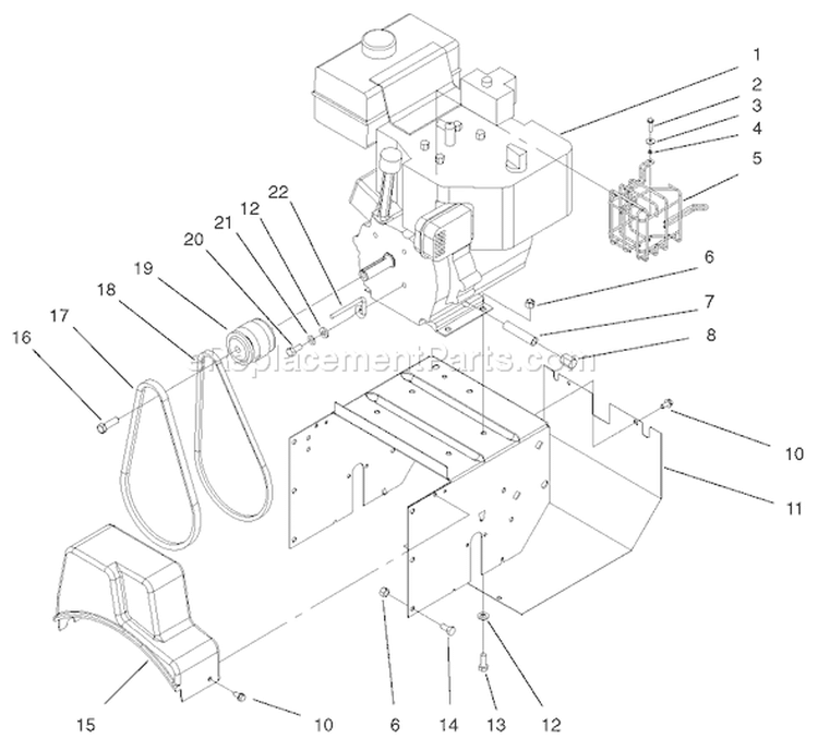 Engine Assembly Diagram and Parts List for 38063 220000001-220999999 - 2002 Toro Snow Blower