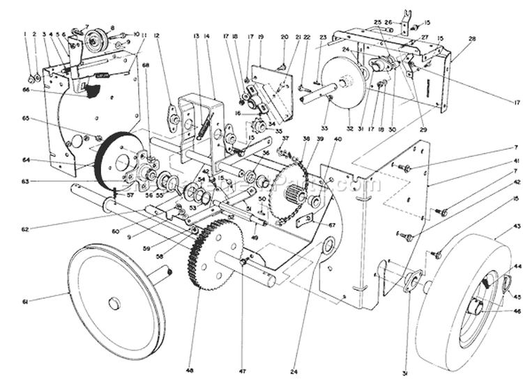 Page J Diagram and Parts List for 38065 0000001-0999999 - 1990 Toro Snow Blower