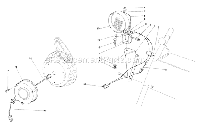 Page G Diagram and Parts List for 38065 8000001-8999999 - 1988 Toro Snow Blower