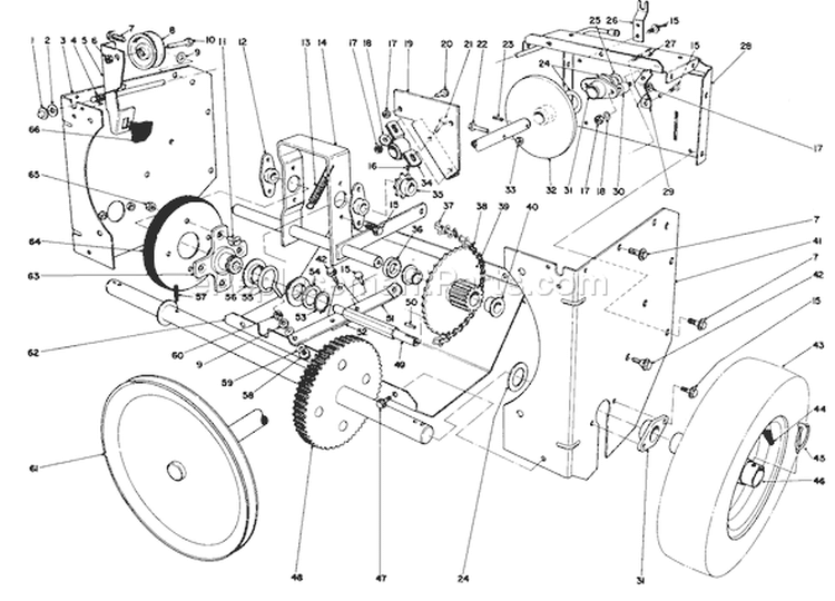 Page K Diagram and Parts List for 38065 9000001-9999999 - 1989 Toro Snow Blower