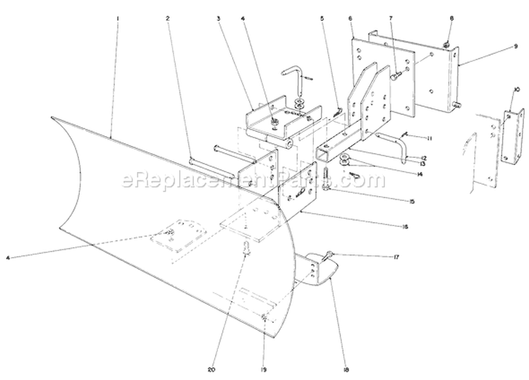 Page E Diagram and Parts List for 38065 9000001-9999999 - 1989 Toro Snow Blower