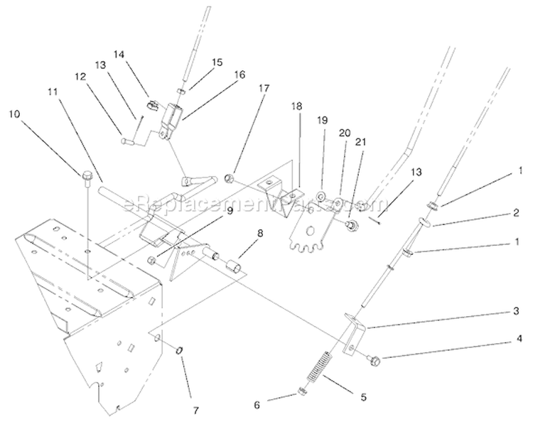 Page H Diagram and Parts List for 38072 200000001-200999999 - 2000 Toro Snow Blower