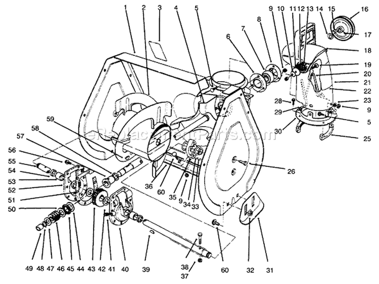 Page A Diagram and Parts List for 38072 6900001-6999999 - 1996 Toro Snow Blower