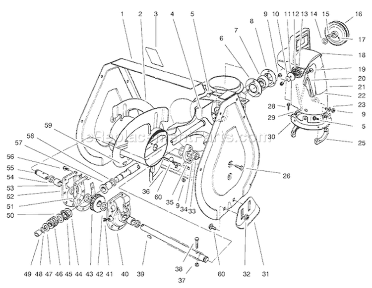 Page A Diagram and Parts List for 38072 7900001-7999999 - 1997 Toro Snow Blower