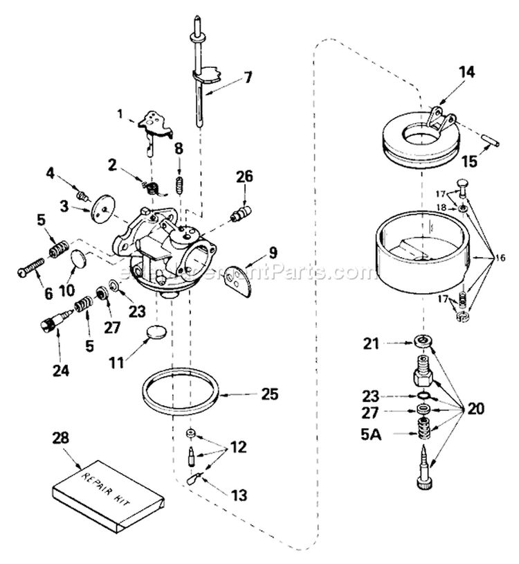 Page B Diagram and Parts List for 38072 7900001-7999999 - 1997 Toro Snow Blower