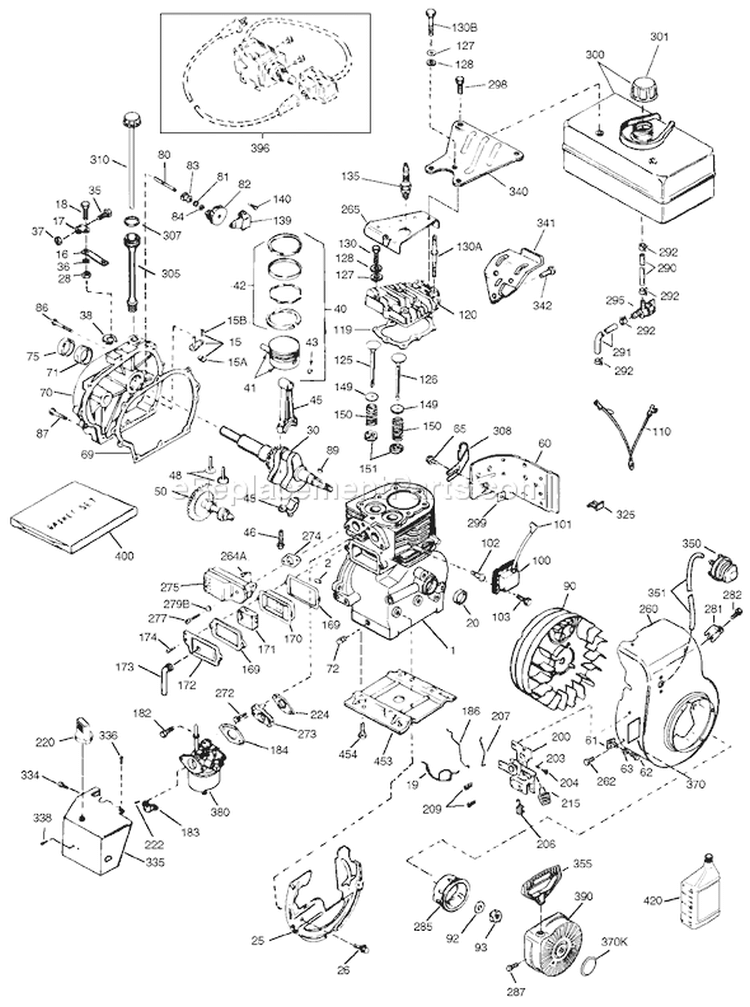 Page E Diagram and Parts List for 38072 7900001-7999999 - 1997 Toro Snow Blower