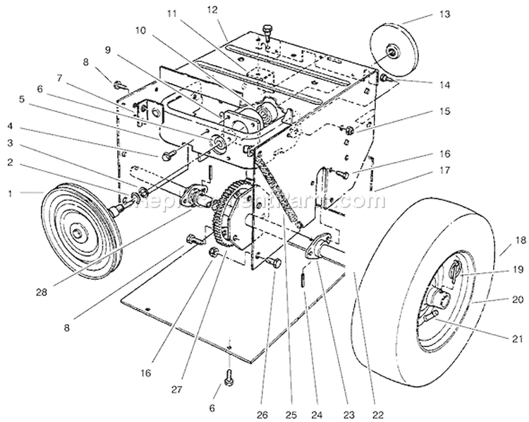 Page I Diagram and Parts List for 38072 9900001-9999999 - 1999 Toro Snow Blower