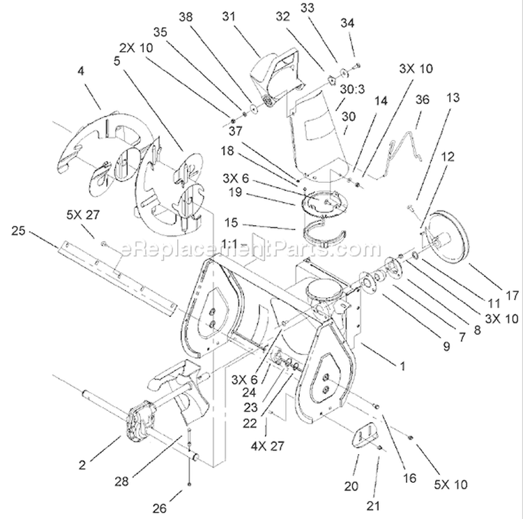 Page A Diagram and Parts List for 38078 220000001-220999999 - 2002 Toro Snow Blower