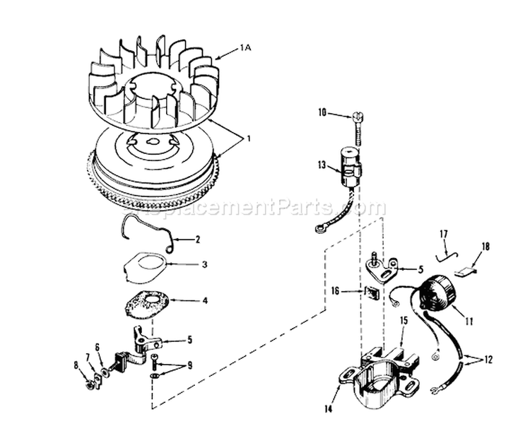 Magneto Diagram and Parts List for 38080 4000001-4999999 - 1984 Toro Snow Blower