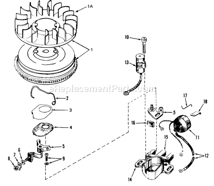 Magneto Diagram and Parts List for 38080 5000001-5999999 - 1985 Toro Snow Blower