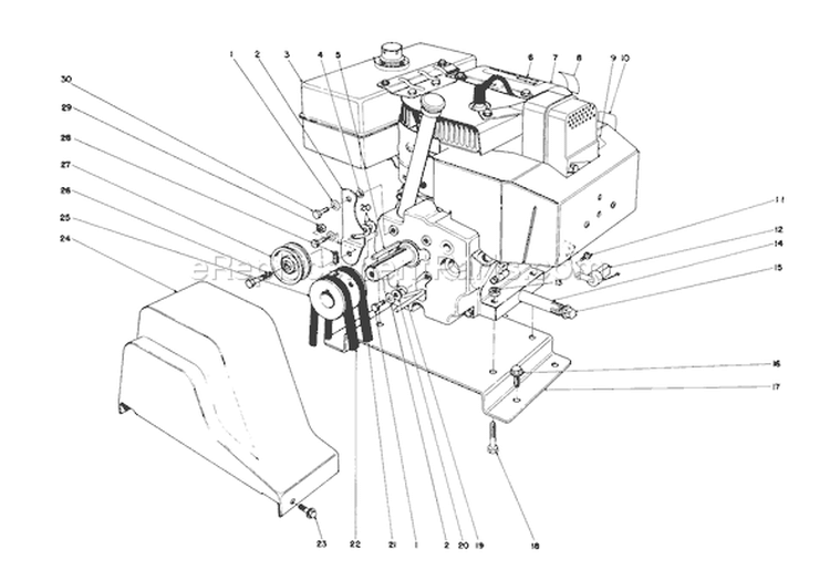 Engine Assembly Diagram and Parts List for 38080 6000001-6999999 - 1986 Toro Snow Blower