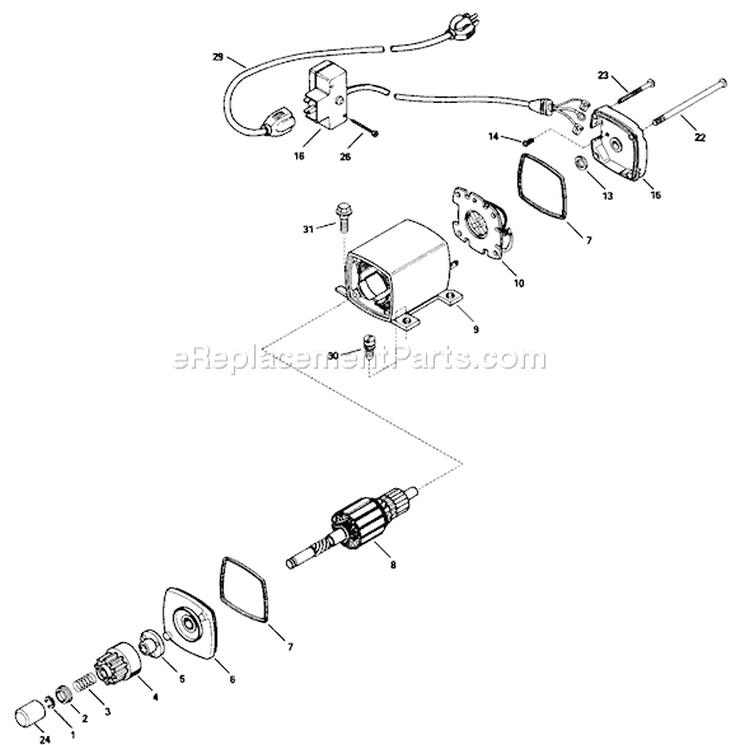 Electric Starter Diagram and Parts List for 38080 8000001-8999999 - 1988 Toro Snow Blower