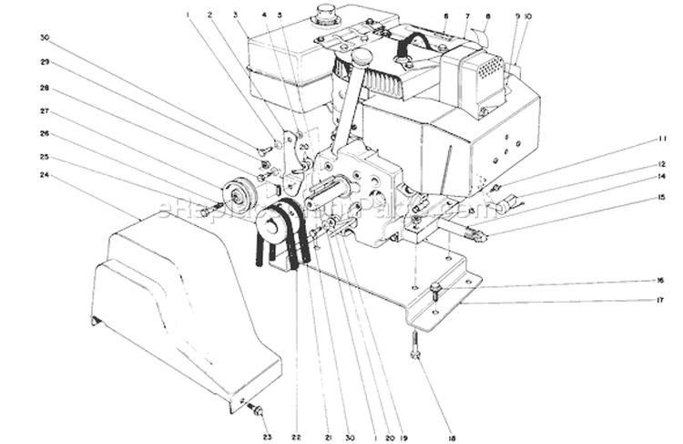 Engine Assembly Diagram and Parts List for 38080 8000001-8999999 - 1988 Toro Snow Blower